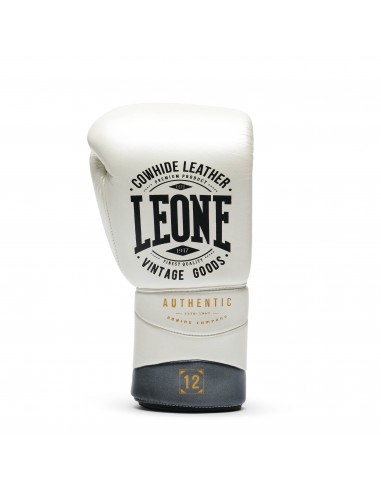 Leone Authentic White/Gold: Top laced boxing gloves for professionals