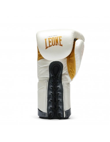 Leone Authentic White/Gold: Top laced boxing gloves for professionals