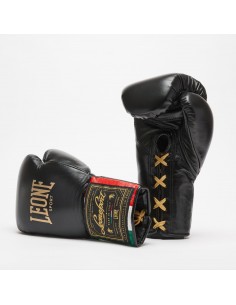 Guantoni da boxe fatti a mano Orlando allacciati in pelle Leone Sport