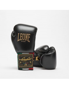 Guantoni da boxe fatti a mano Orlando allacciati in pelle Leone Sport 2