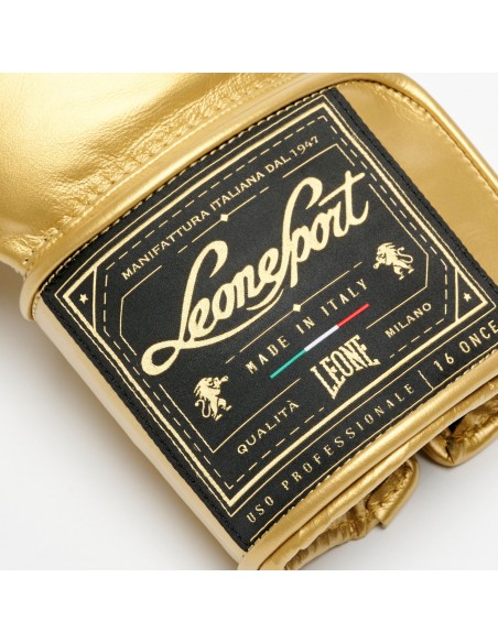 Leone Sport Handmade golden boxing gloves made from cowhide leather