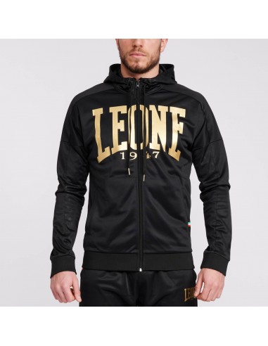 Felpa Leone DNA: loghi dorati e texture tono su tono