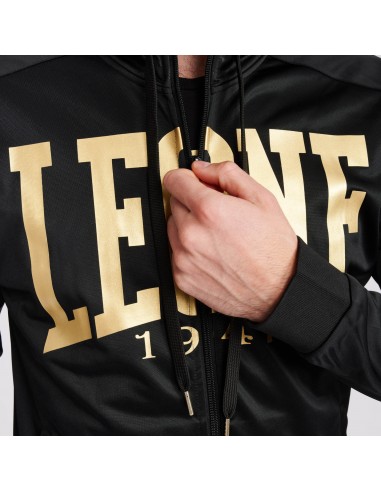 Felpa Leone DNA: loghi dorati e texture tono su tono