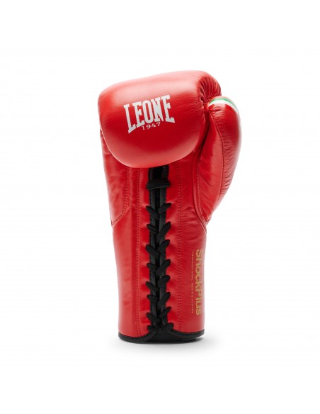 Boxe da professionista: Leone Shock Plus in rosso - allacciata