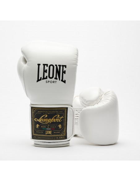 Leone Sport Handgemachte goldene Boxhandschuhe aus Rindsleder