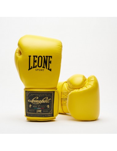 Leone Sport Handgemachte goldene Boxhandschuhe aus Rindsleder