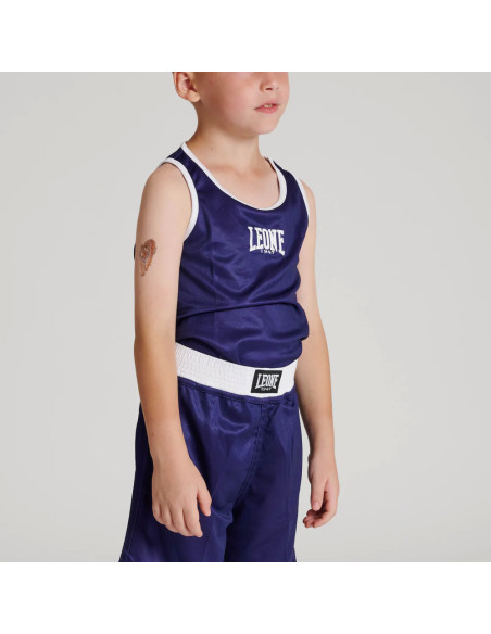 Canotta da boxe Leone Double Face per bambini: Blu e Rosso