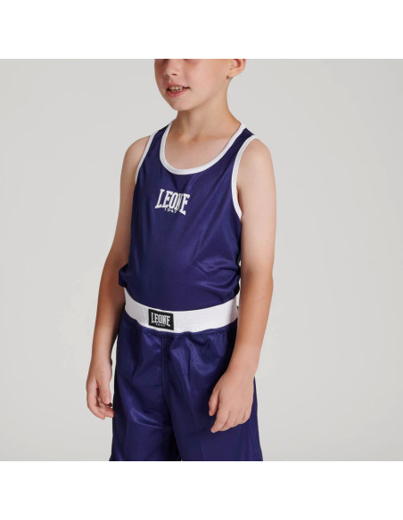 Canotta da boxe Leone Double Face per bambini: Blu e Rosso