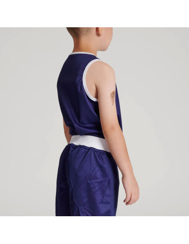 Canotta da boxe Leone Double Face per bambini: Blu e Rosso