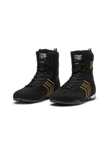 Bottes de boxe Hermes noir/doré - Leone à acheter en magasin spécialisé