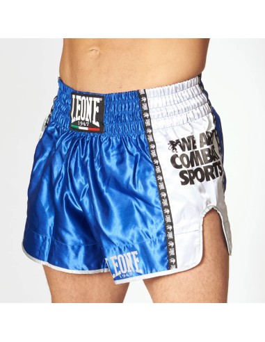 Pantalon de kickboxing Leone Thai Training bleu pour vos entraînements.