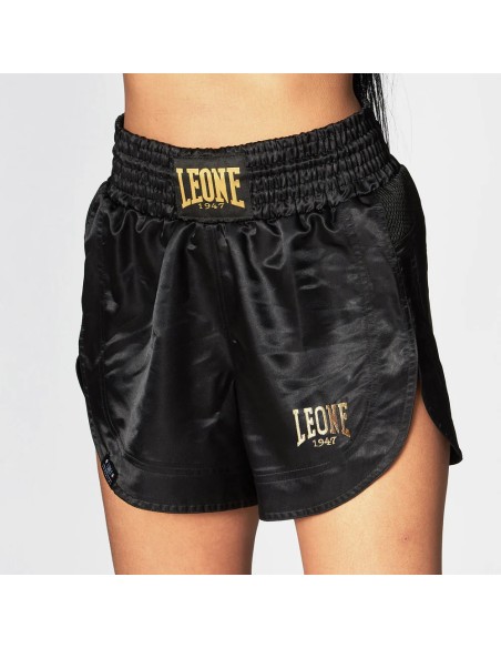 Pantalon de boxe thaïlandaise Leone Essential pour femme, en satin