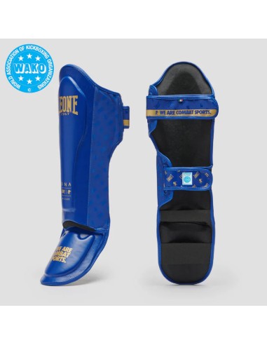 Protège-tibias WAKO de Leone1947 avec étiquette pour les combats de kickboxing