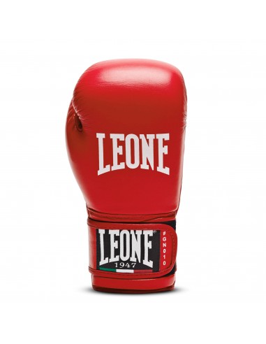 Gants de combat Coin rouge : Gants de boxe Leone Contest en cuir