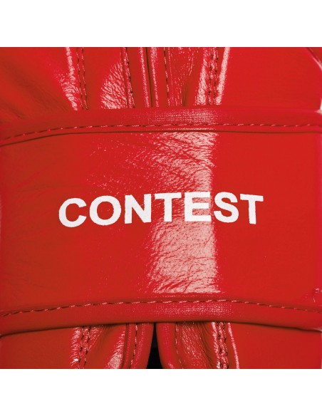 Gants de combat Coin rouge : Gants de boxe Leone Contest en cuir