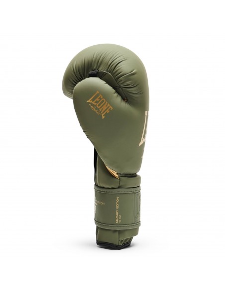 Scopri i guantoni da boxe Leone Military Edition: Verde opaco e oro